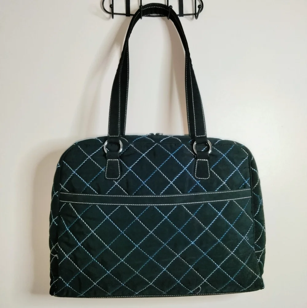 Vera Bradley (Black) Quilted Laptop Computer Carrier Tote Bag